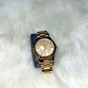 Michael Kors gold and light pink watch